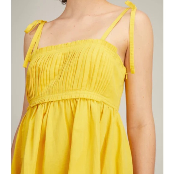 NWT Ulla Johnson Latricia Tie Strap Linen Dress - size 6, sunsprite yellow - Picture 3 of 4